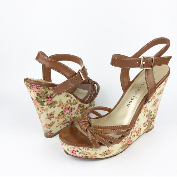 Chinese Laundry Shoes - Chinese Laundry Z-Dollface Leather Floral Wedge